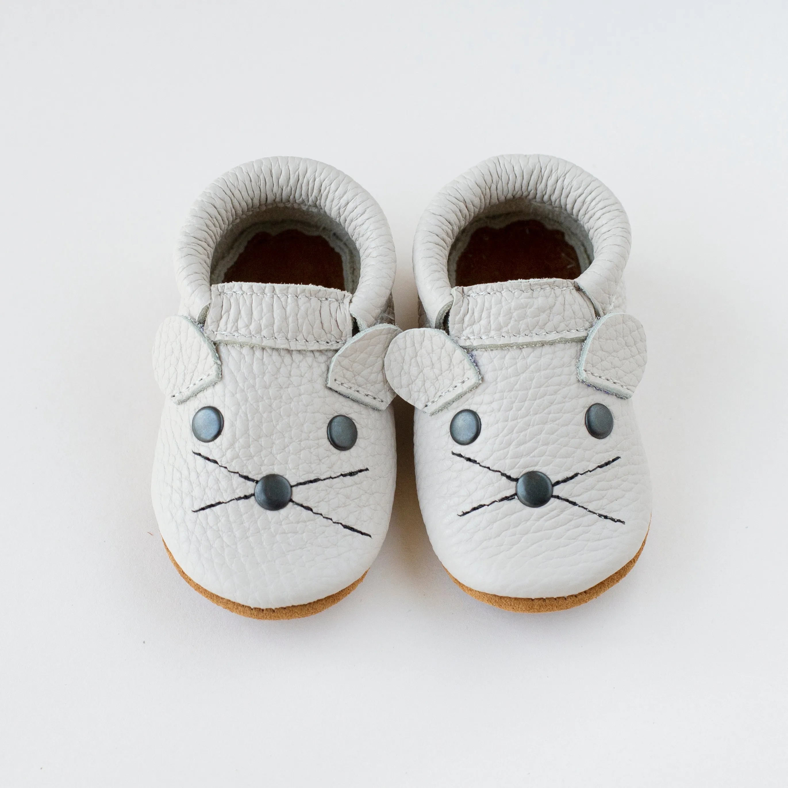 Mouse moccasins Baby shoes