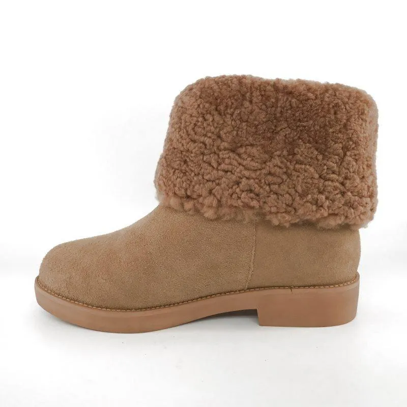 MUBO UGG BOOTS Heels TPR Sole Chestnut