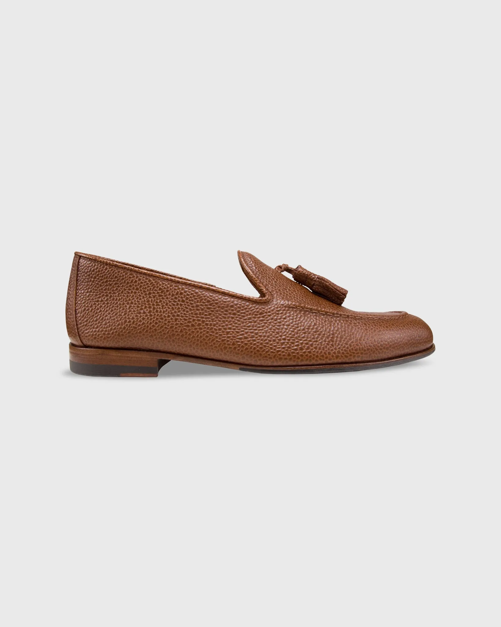 Nassau Tassel Loafer in Tobacco Pebble Grain Leather