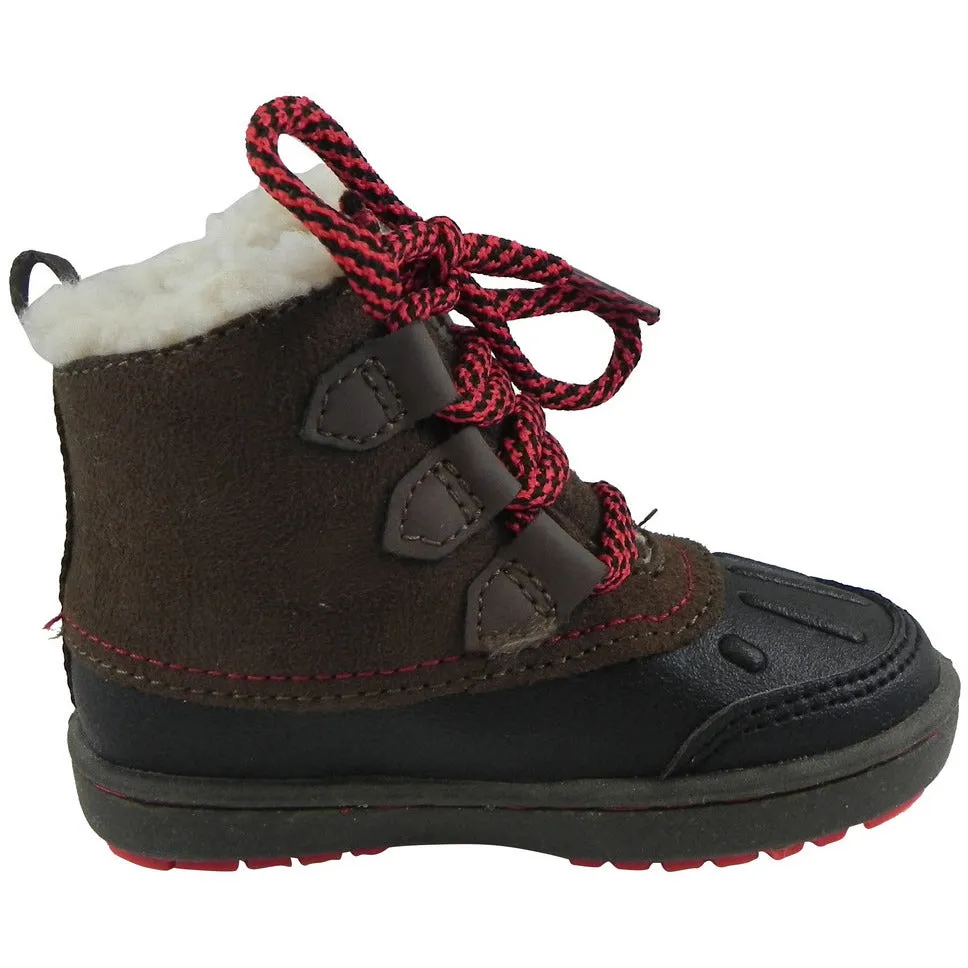 OshKosh Boy's Harrison Lace Up Extra Warm Winter Boots Black/Brown