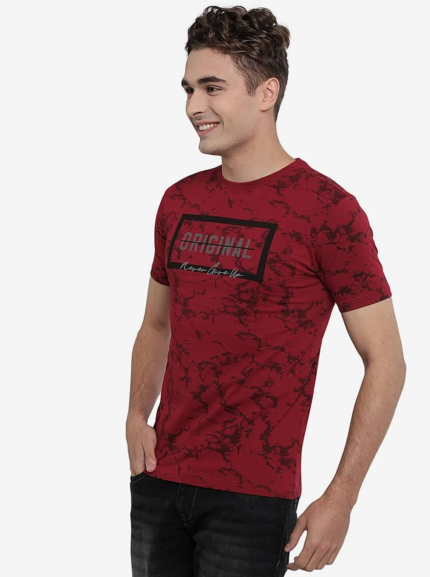 Rio Red Printed Slim Fit T-Shirt | Greenfibre