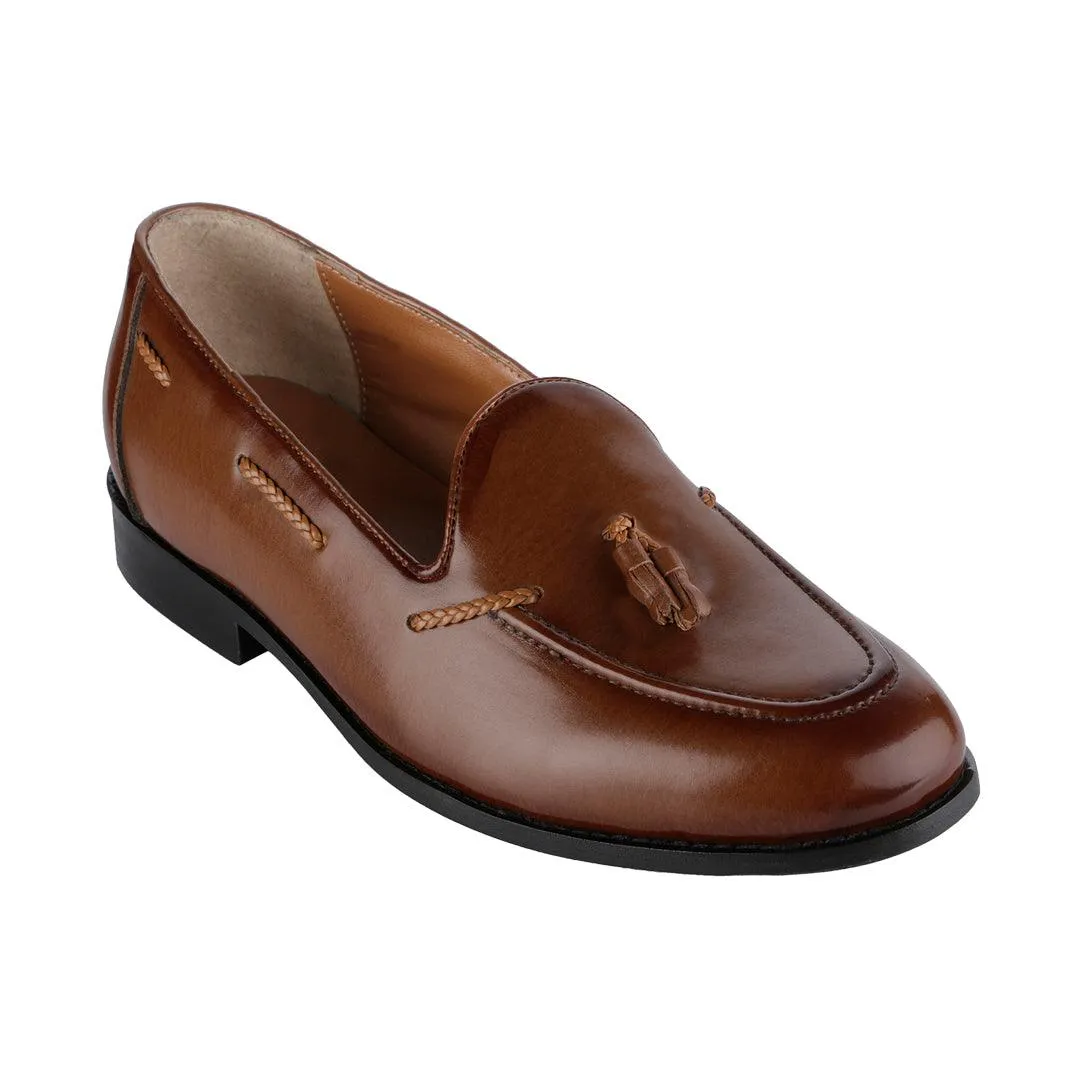 Rossa Classic Tan Tassel Loafers