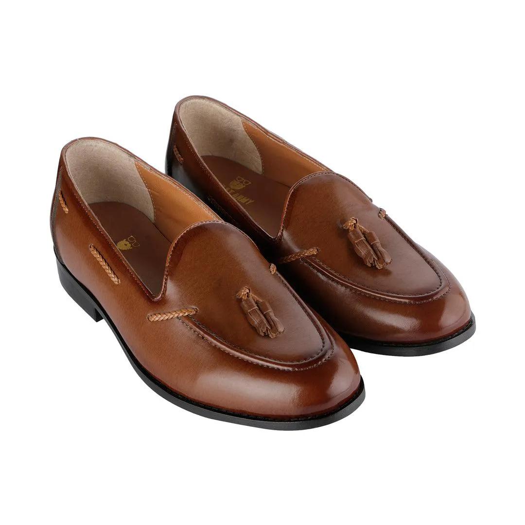 Rossa Classic Tan Tassel Loafers