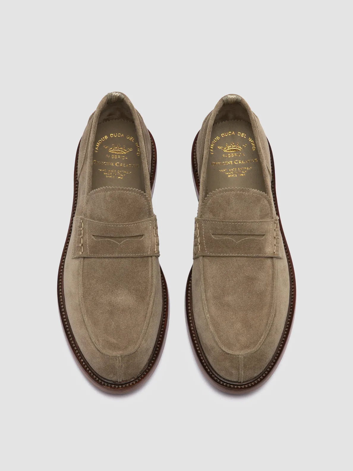 SAX 001 - Taupe Suede Penny Loafers