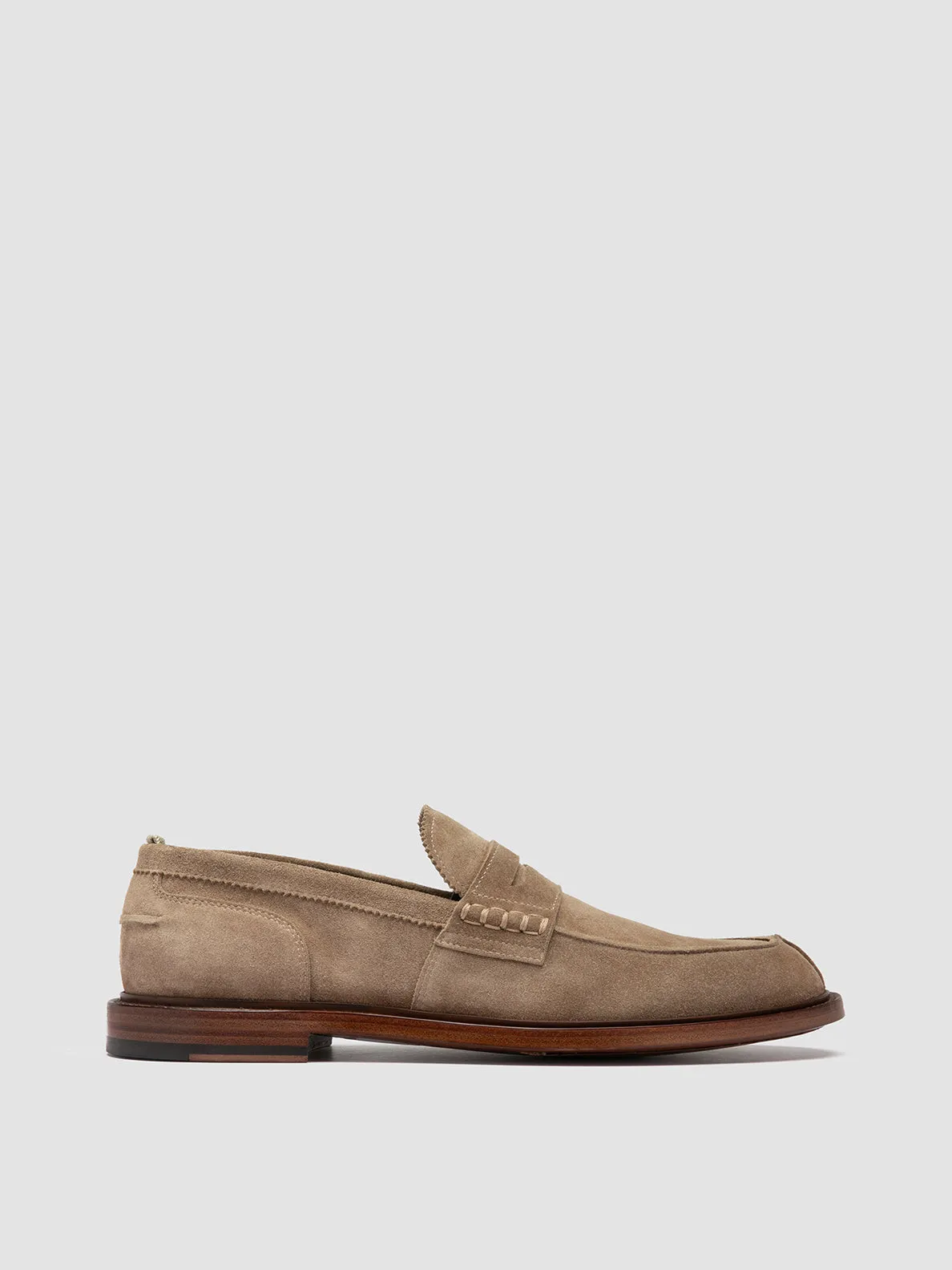 SAX 001 - Taupe Suede Penny Loafers