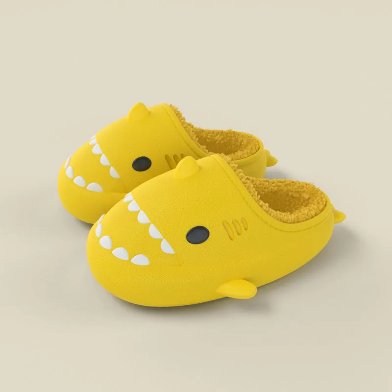 Shark Slippers with Plush Lining for Kids