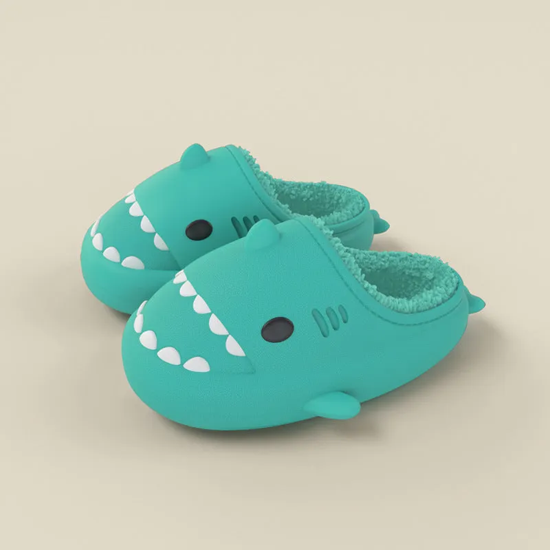 Shark Slippers with Plush Lining for Kids