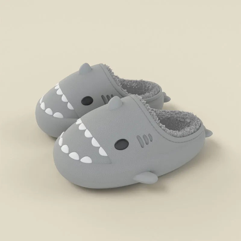 Shark Slippers with Plush Lining for Kids