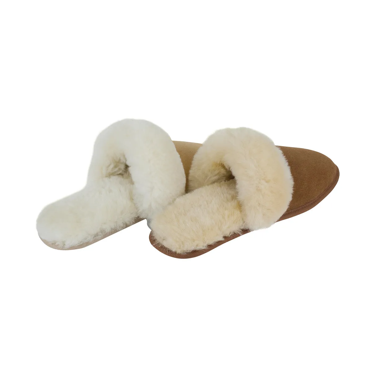 Sheepskin Scuffs: Rolled Collar Soft Sole