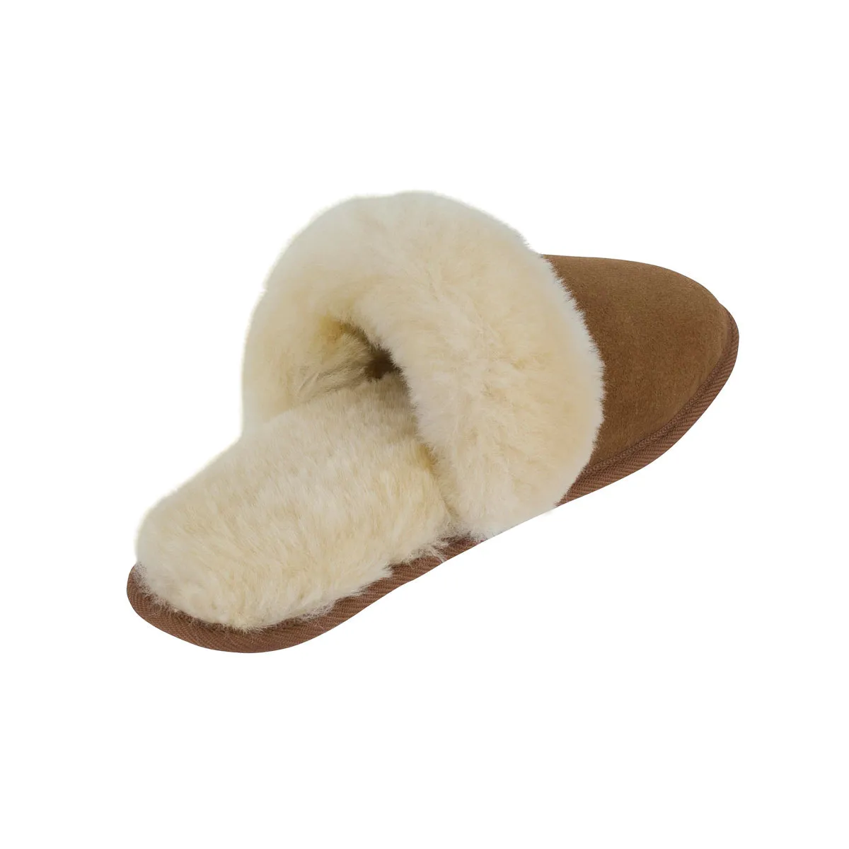 Sheepskin Scuffs: Rolled Collar Soft Sole