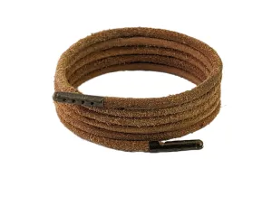 Shoelaces &  Boot Leather Laces Heavy Duty 4 mm Round Light Brown