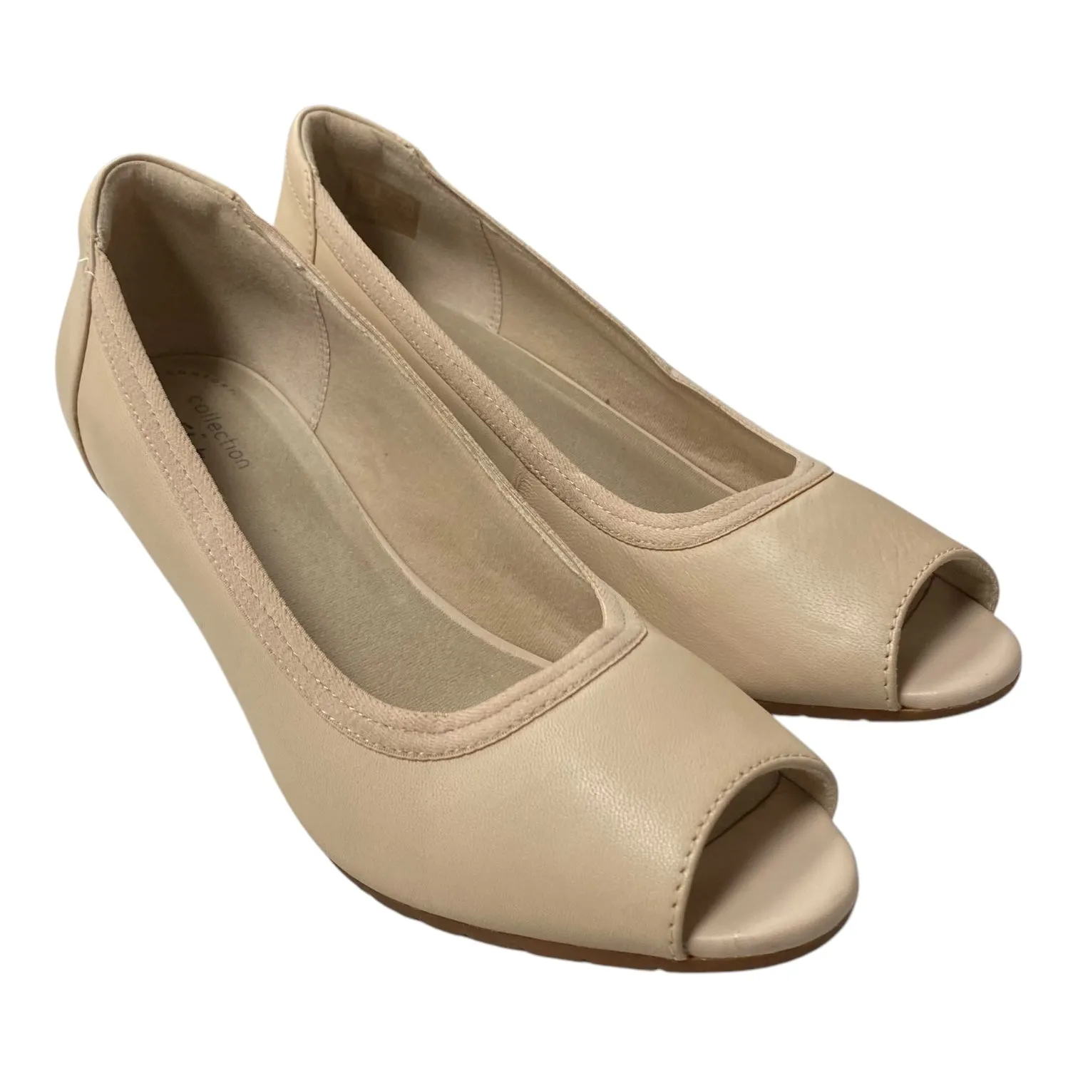 Shoes Heels Wedge By Clarks In Beige, Size:7.5