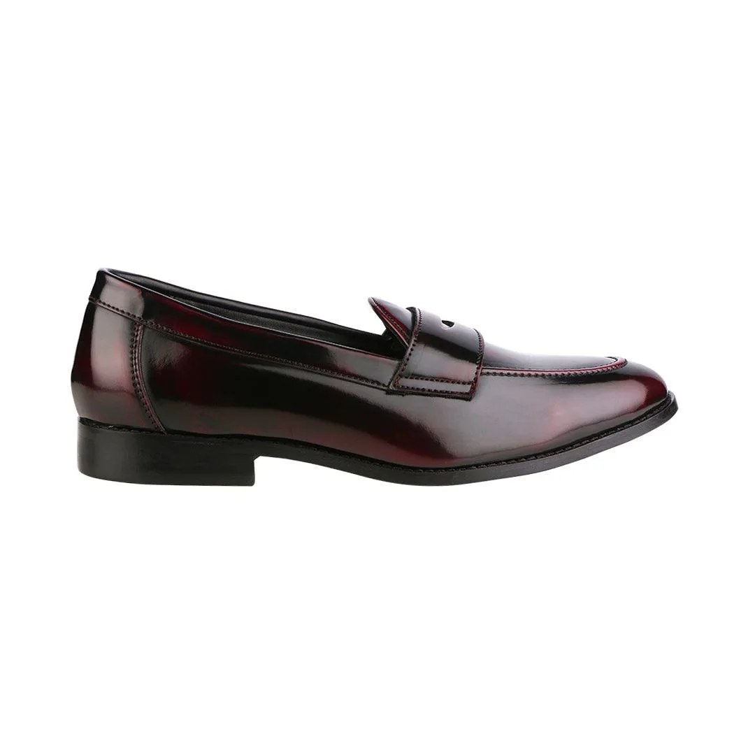 Siena Timeless Patent Cherry/Black Classic Penny Loafers