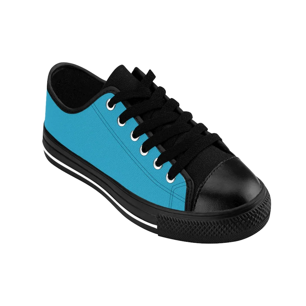 Sky Blue Color Women's Sneakers, Lightweight Blue Low Tops Tennis Running Casual Shoes  For Women