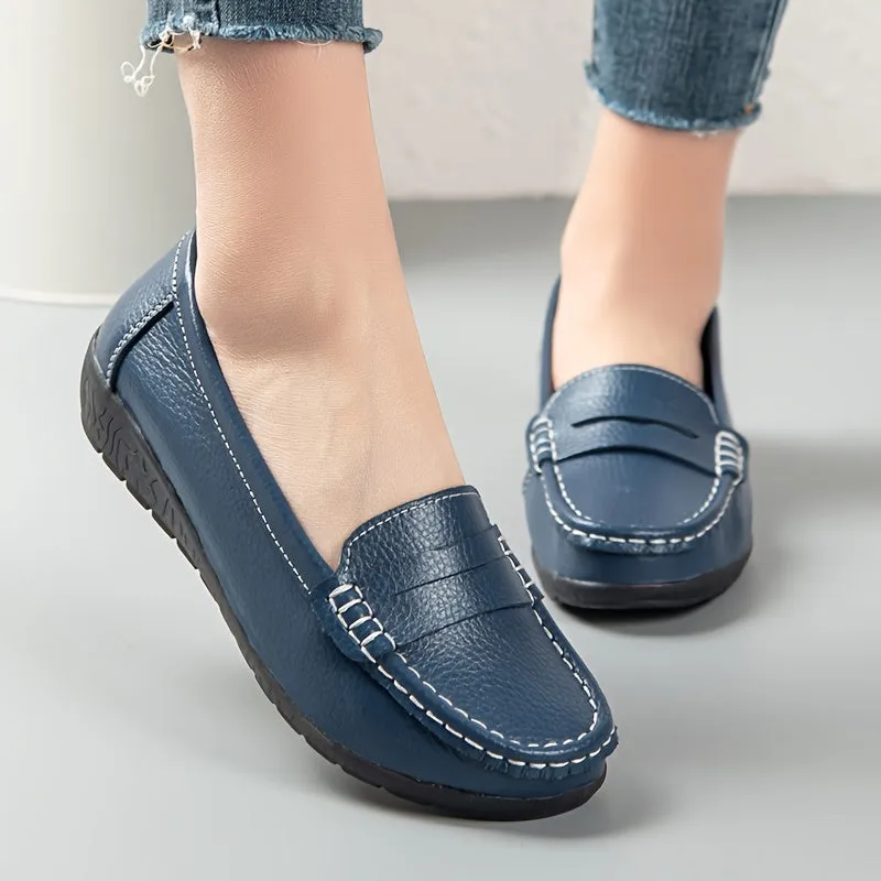 Solid Color Women Slip On Shoes, Comfortable Walking Flat Loafers, Casual Shoes, Driving Loafers, Walking Shoes