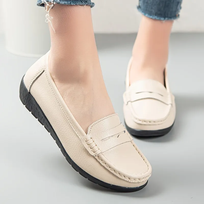 Solid Color Women Slip On Shoes, Comfortable Walking Flat Loafers, Casual Shoes, Driving Loafers, Walking Shoes