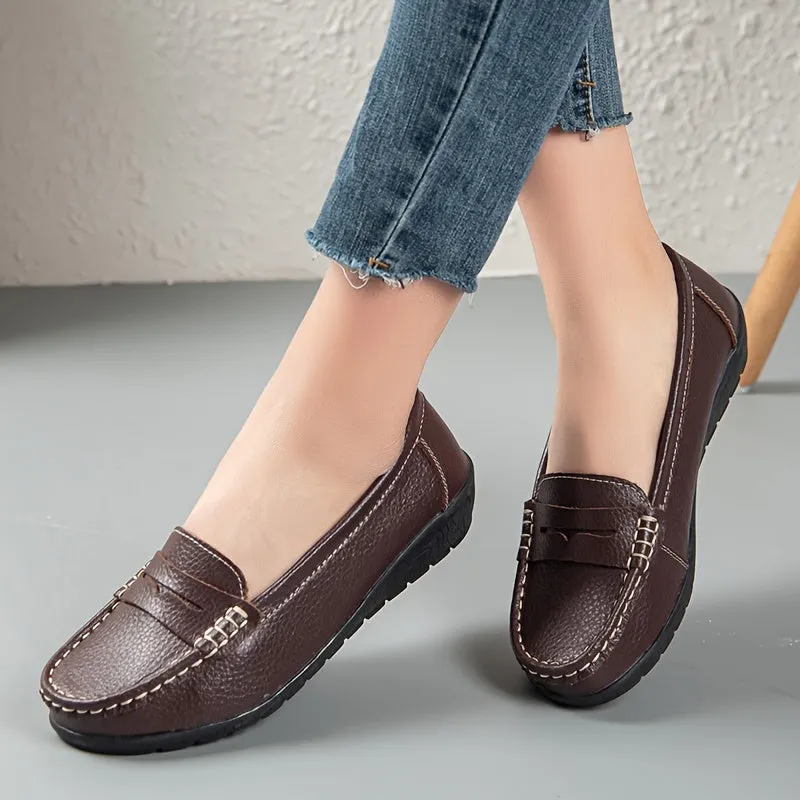 Solid Color Women Slip On Shoes, Comfortable Walking Flat Loafers, Casual Shoes, Driving Loafers, Walking Shoes