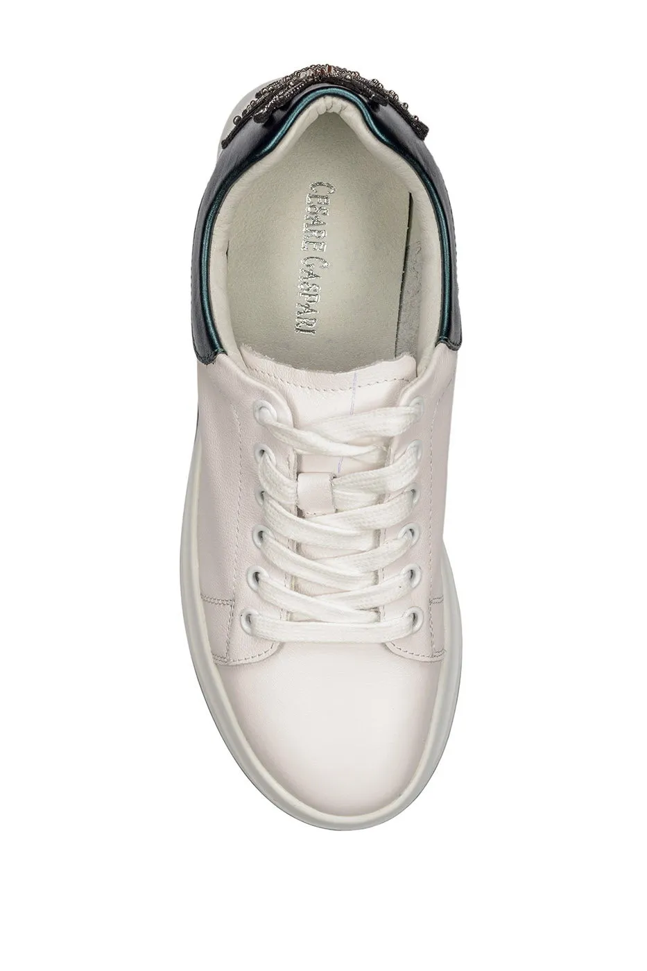 Star-Embellished Platform Sneakers - White