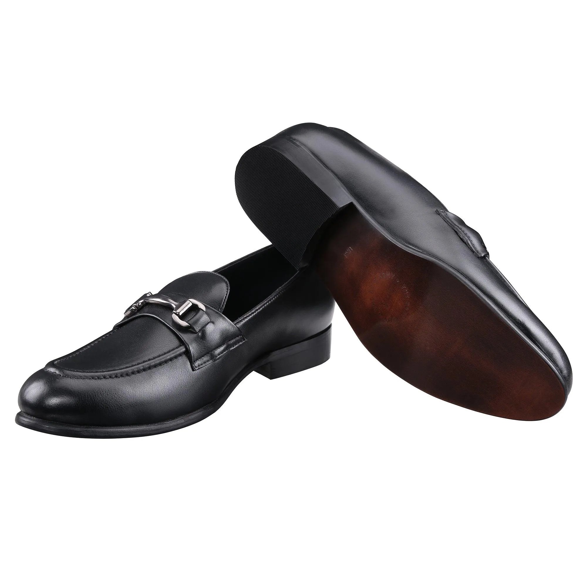 St.James Black Buckle Loafers