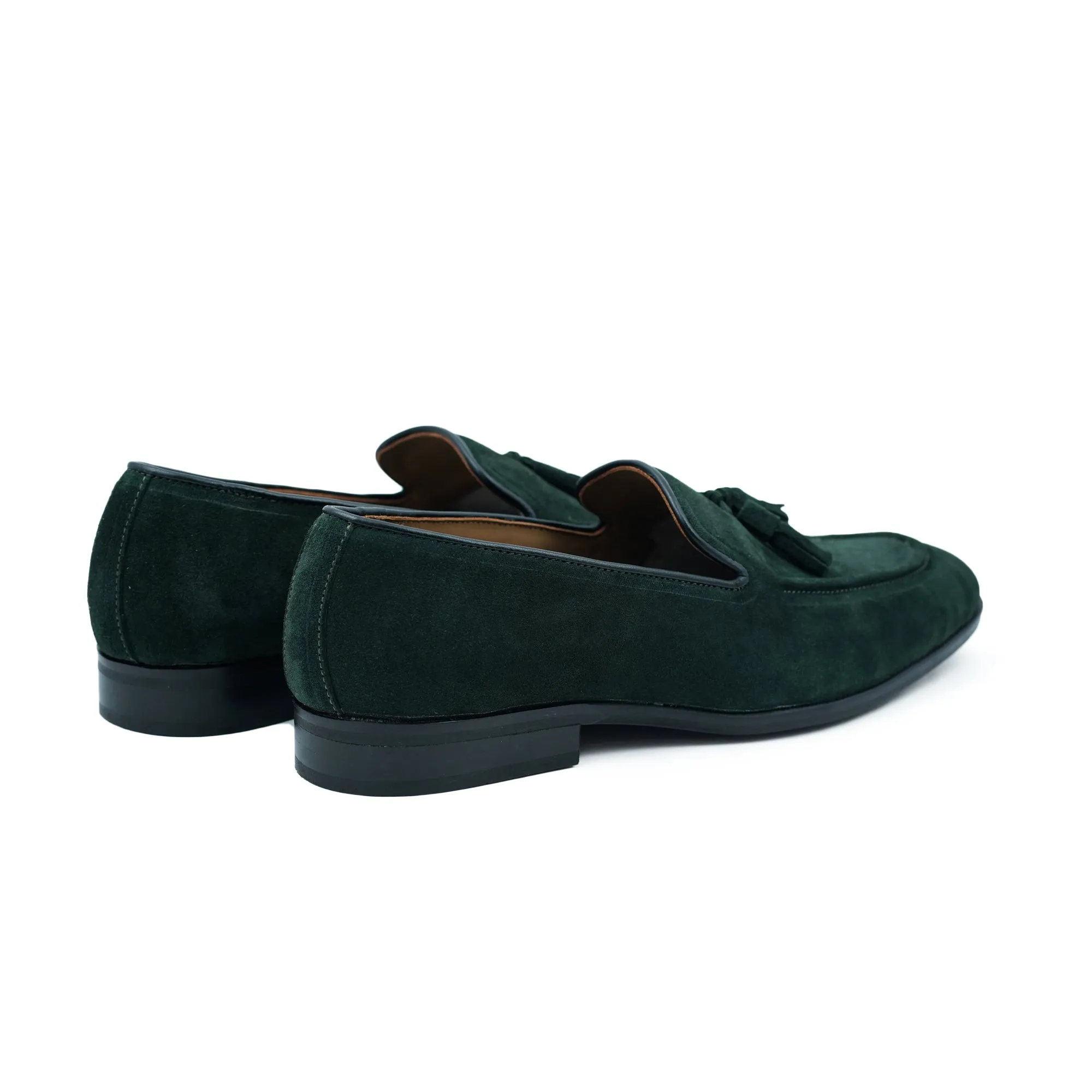 Tassel Loafers Green Suede