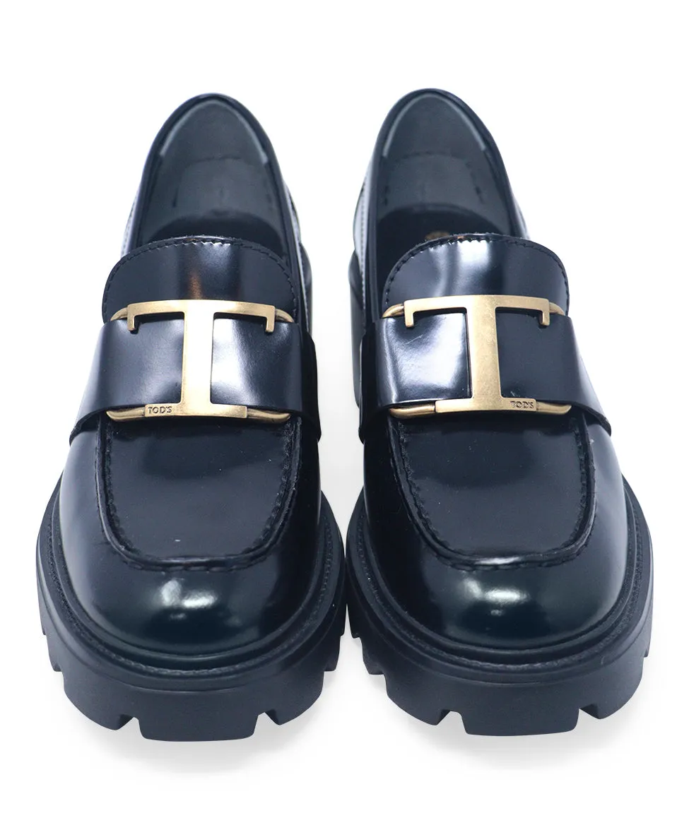 Tod's Black Leather Loafers sz 6.5