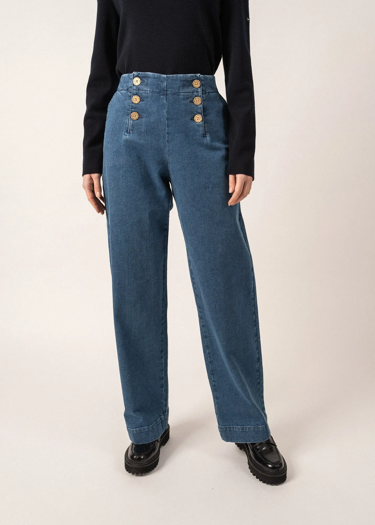 Torie Ponte Trousers - in denim (COOPER JEAN)