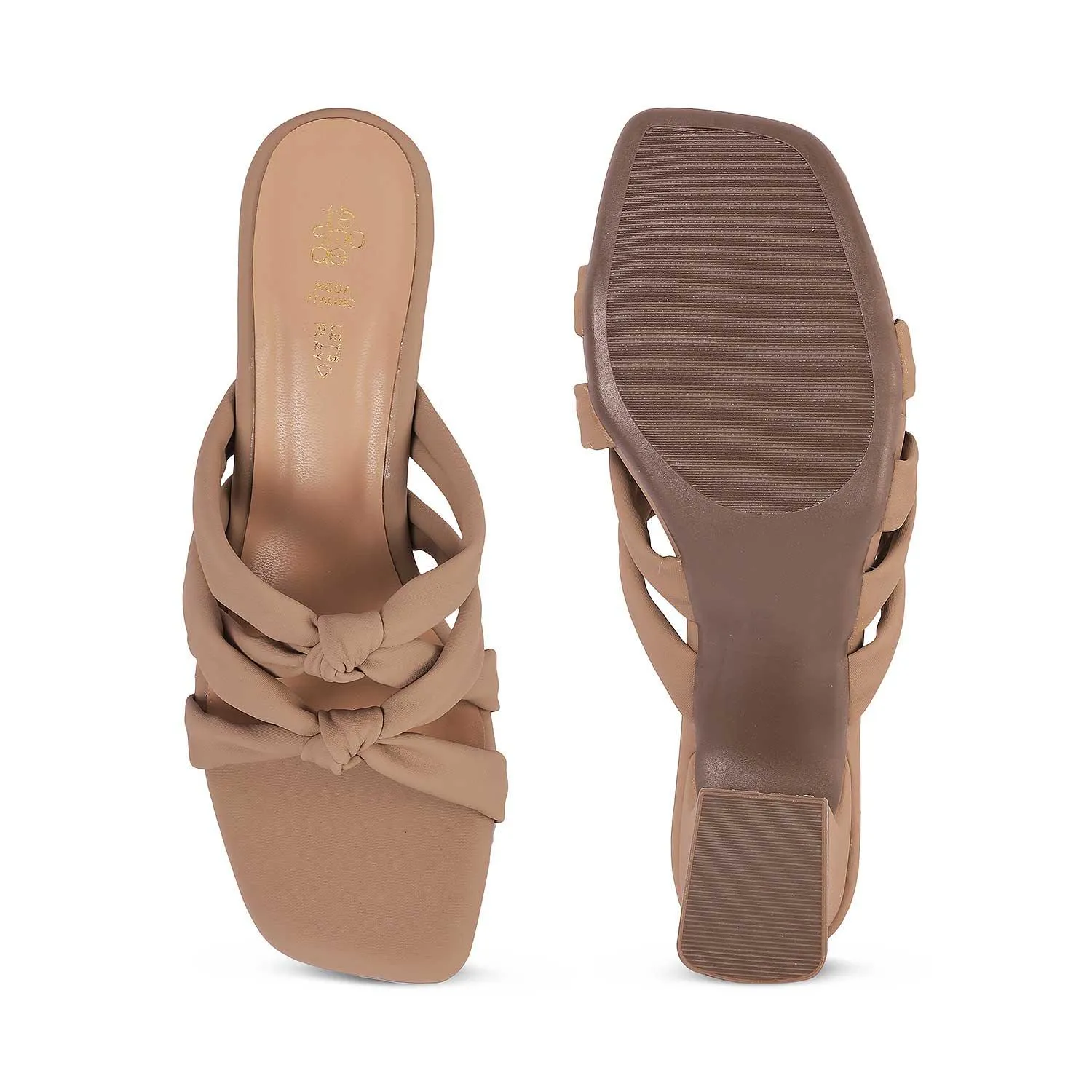 Tresmode Sofstrip Beige Women's Casual Block Heel Sandals