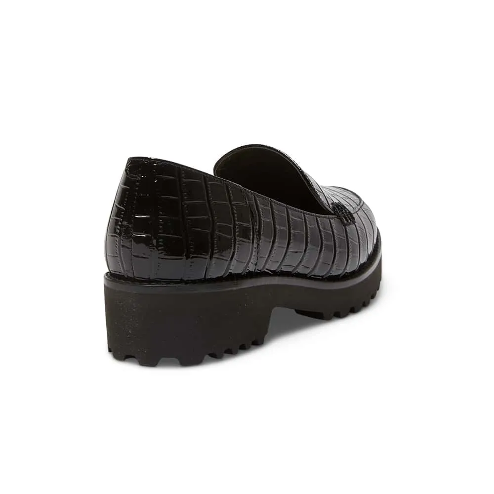 Veanna Loafer in Black Croc