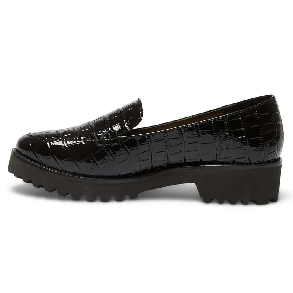 Veanna Loafer in Black Croc