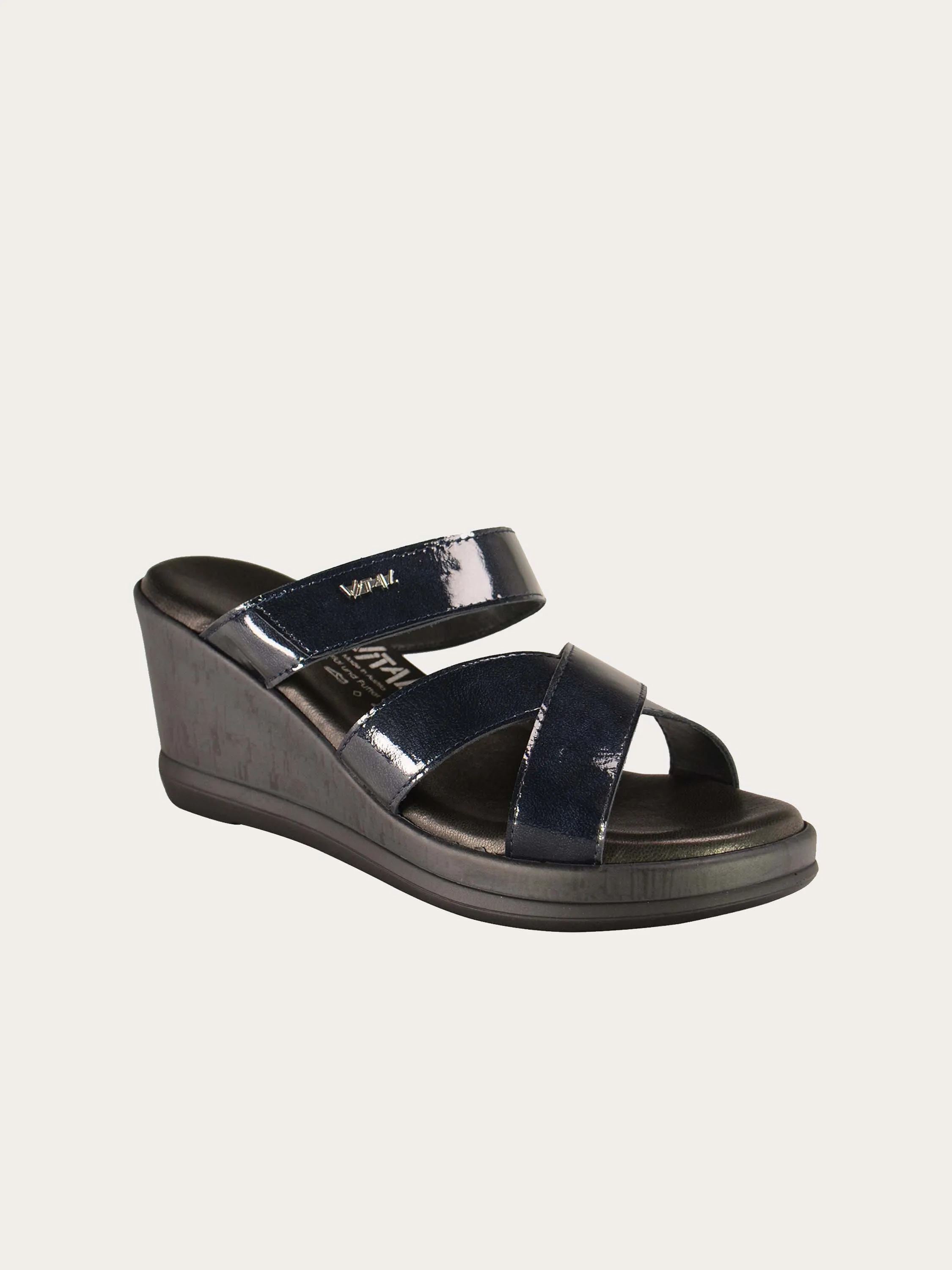 Vital Thin Strap Wedge Leather Sandals