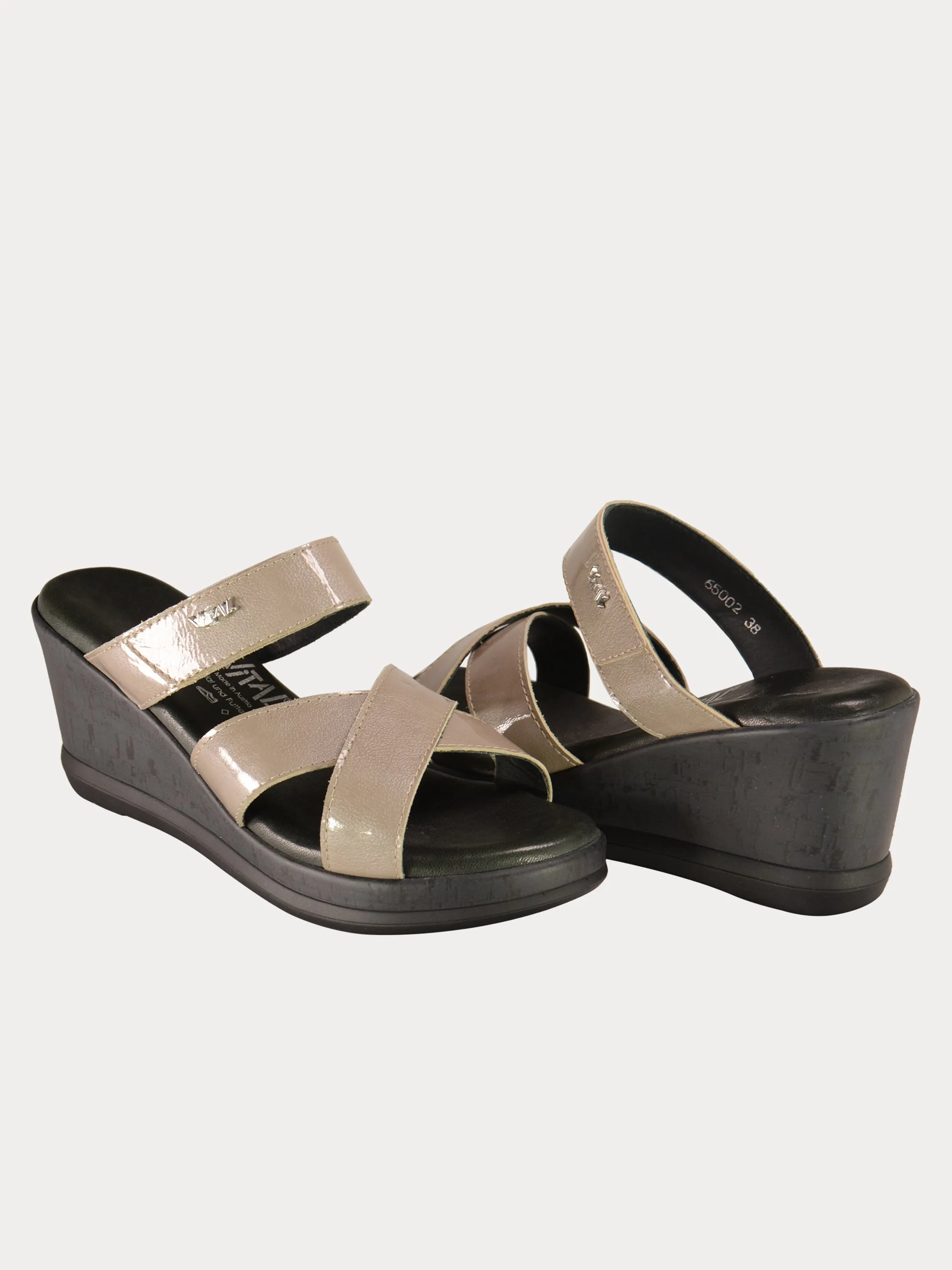 Vital Thin Strap Wedge Leather Sandals