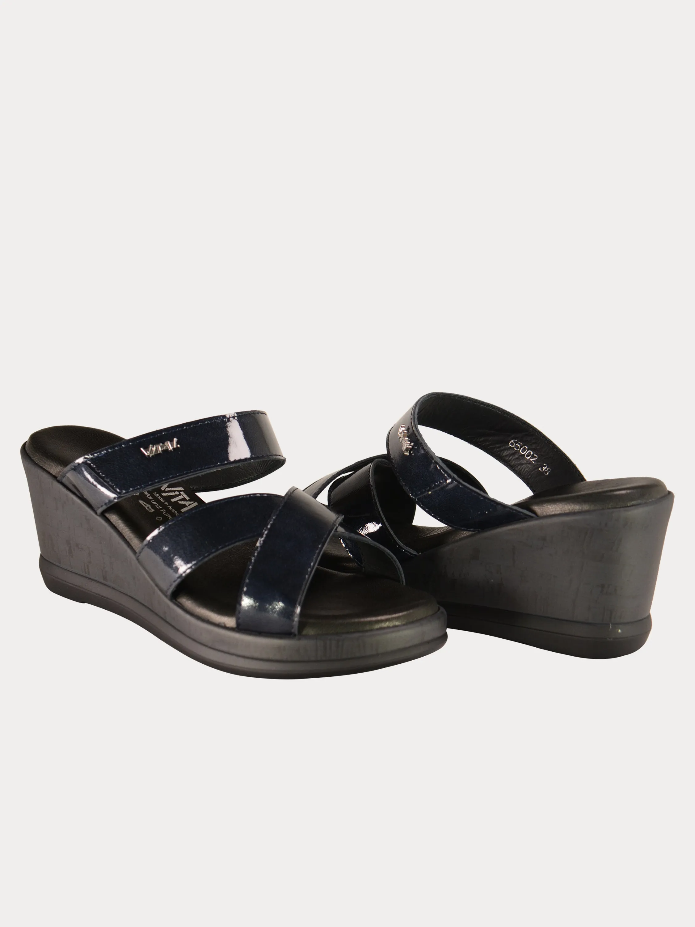 Vital Thin Strap Wedge Leather Sandals