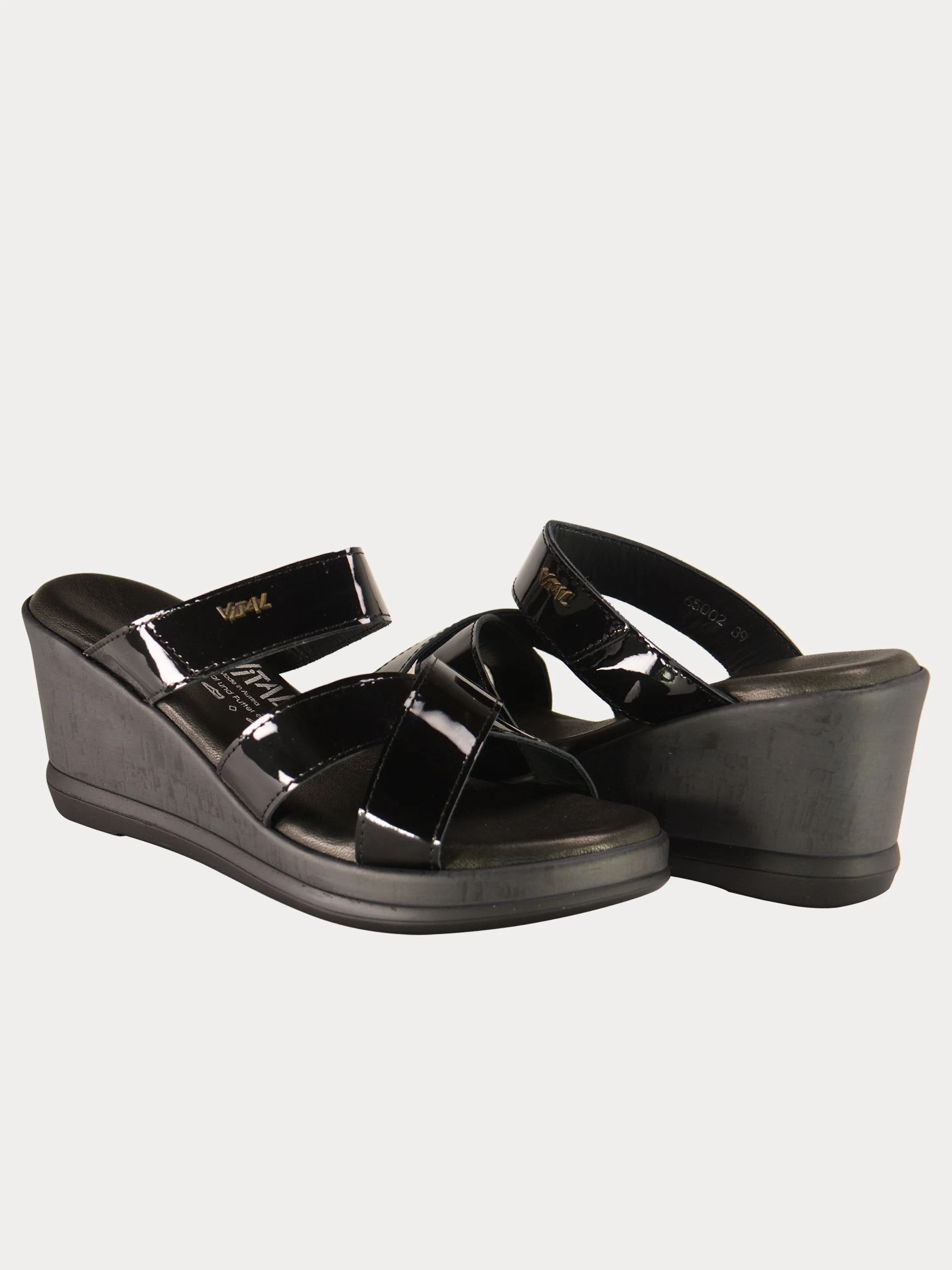 Vital Thin Strap Wedge Leather Sandals