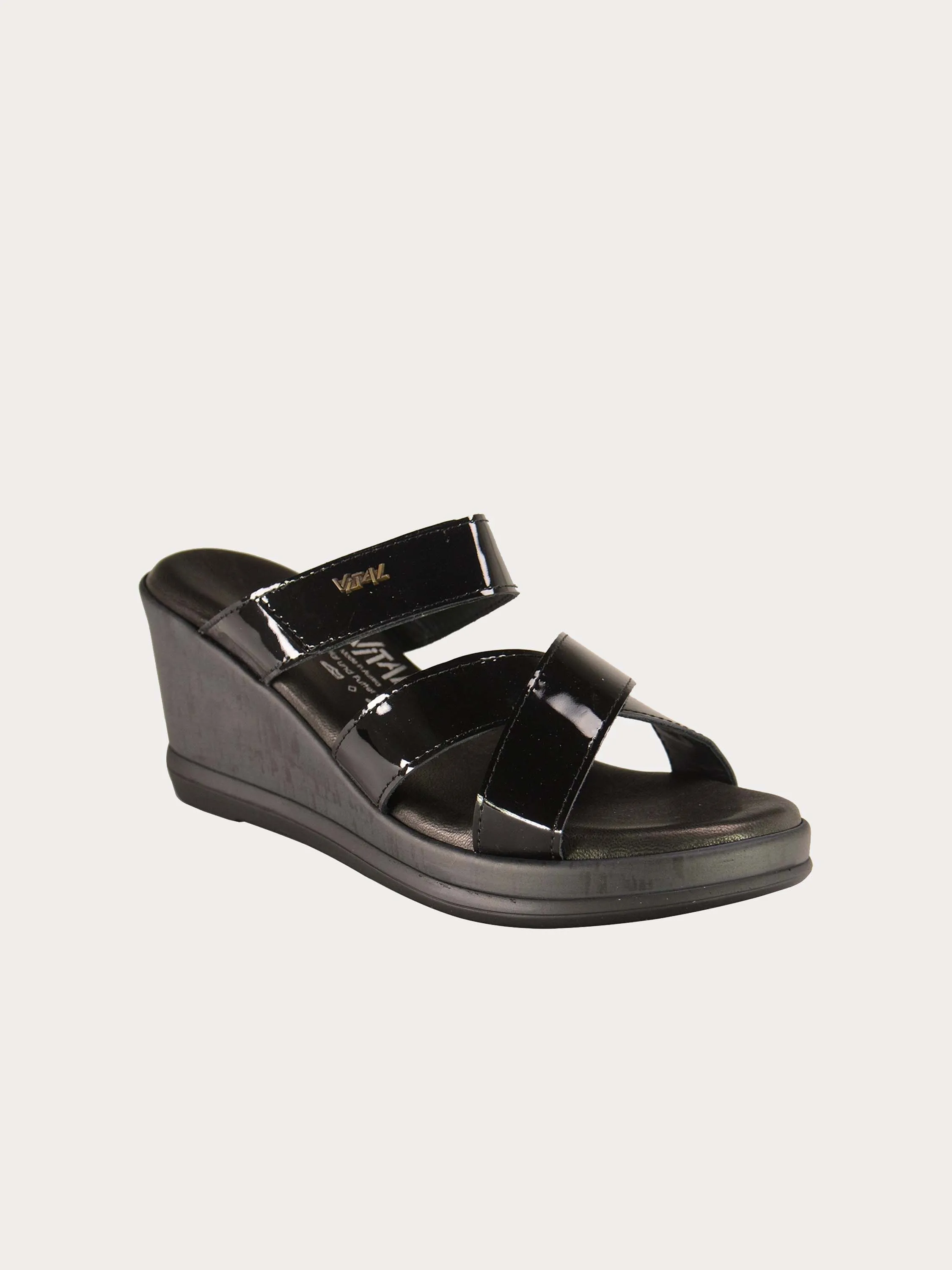 Vital Thin Strap Wedge Leather Sandals