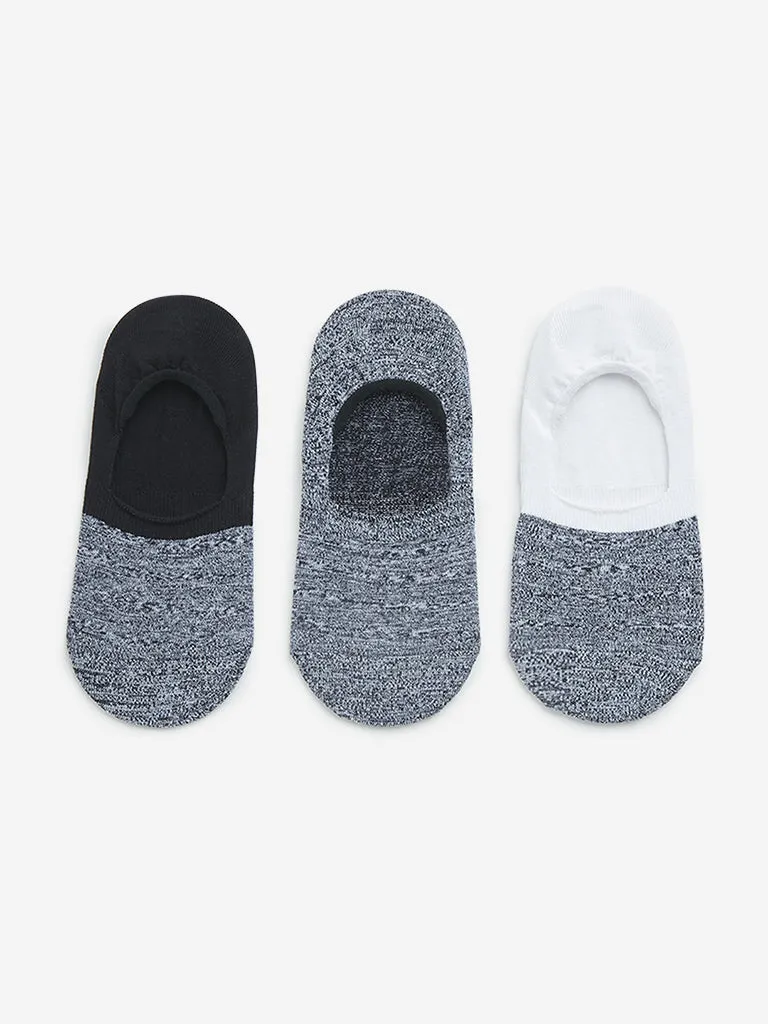 WES Lounge Grey Invisible Socks - Pack of 3