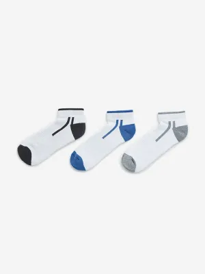 WES Lounge White Striped Socks - Pack of 3