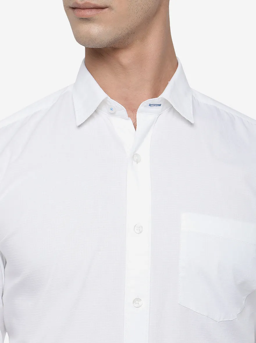 White Checked Smart Fit Casual Shirt | Greenfibre