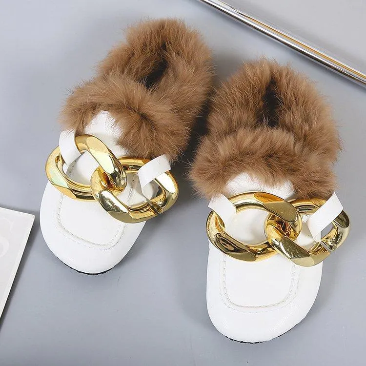 Women winter closed toe fuzzy warm slippers flat indoors shoes