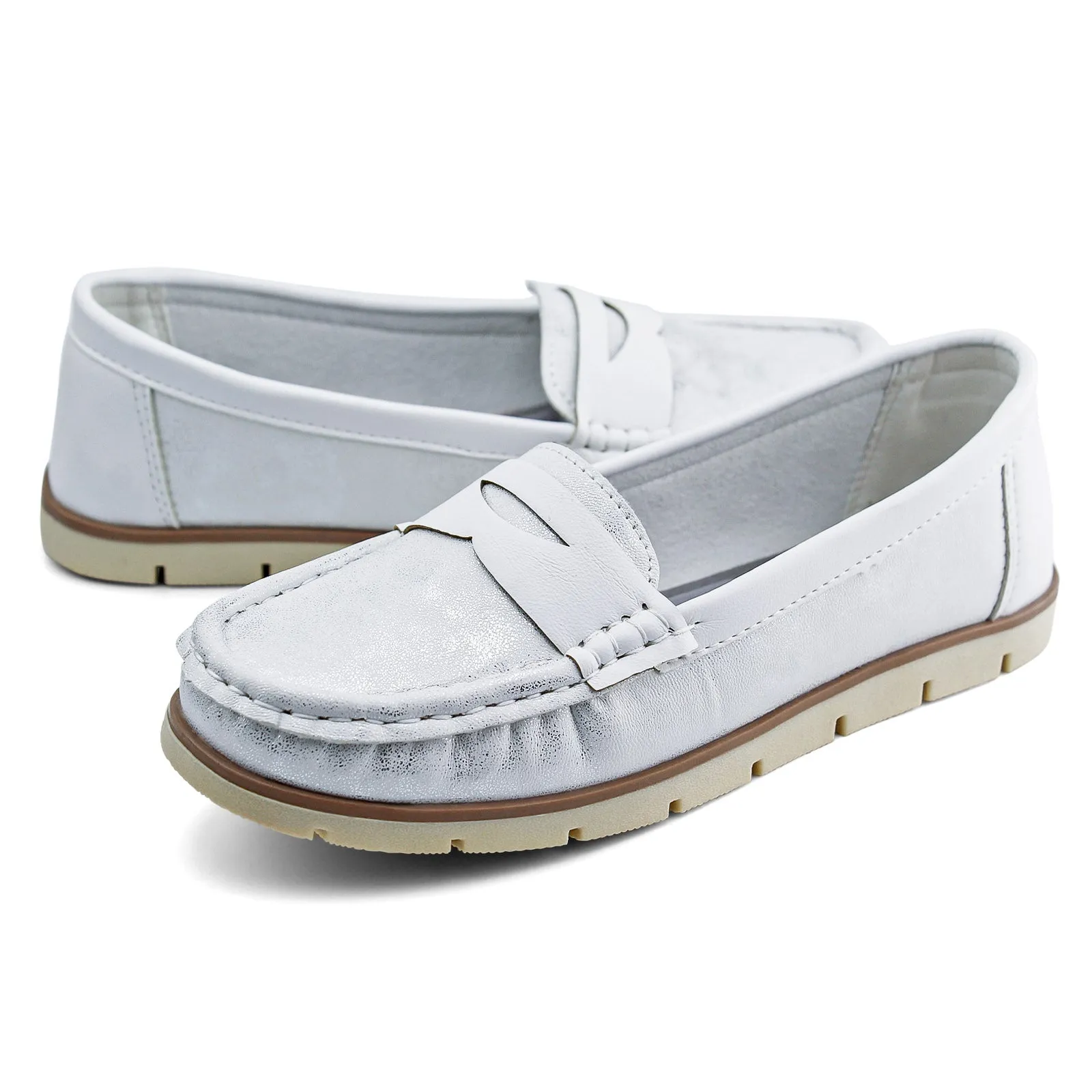 Womens Penny Loafers Slip on Flat