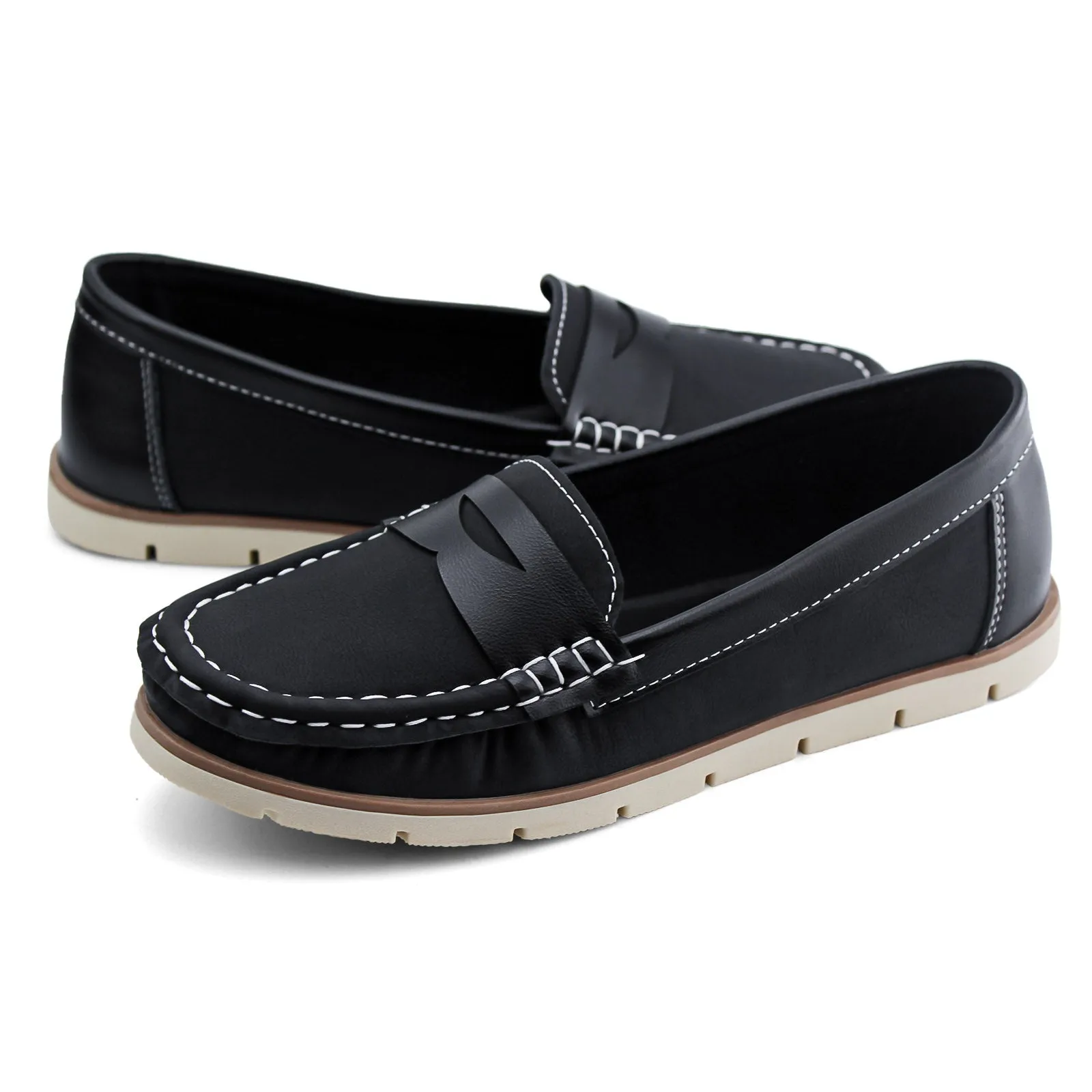 Womens Penny Loafers Slip on Flat