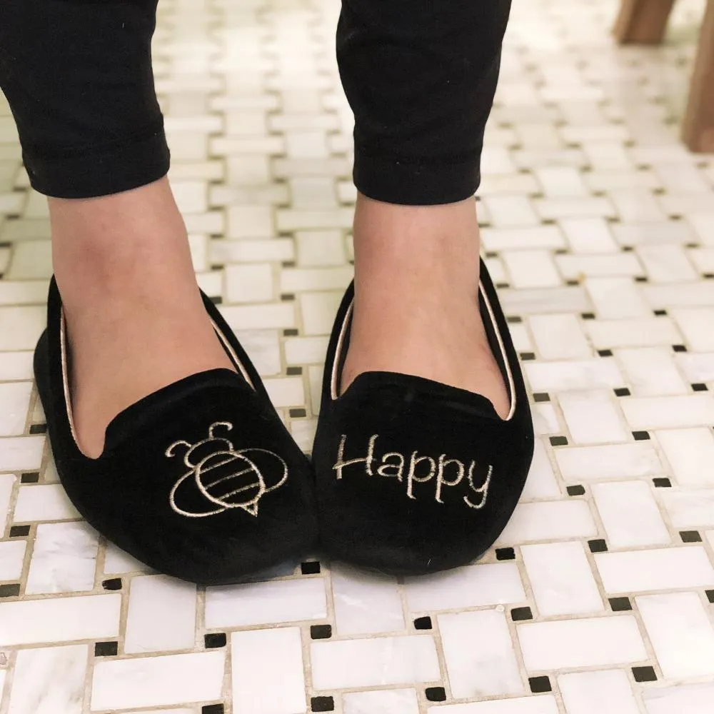 Women’s Velour Conversational Smoking Slippers