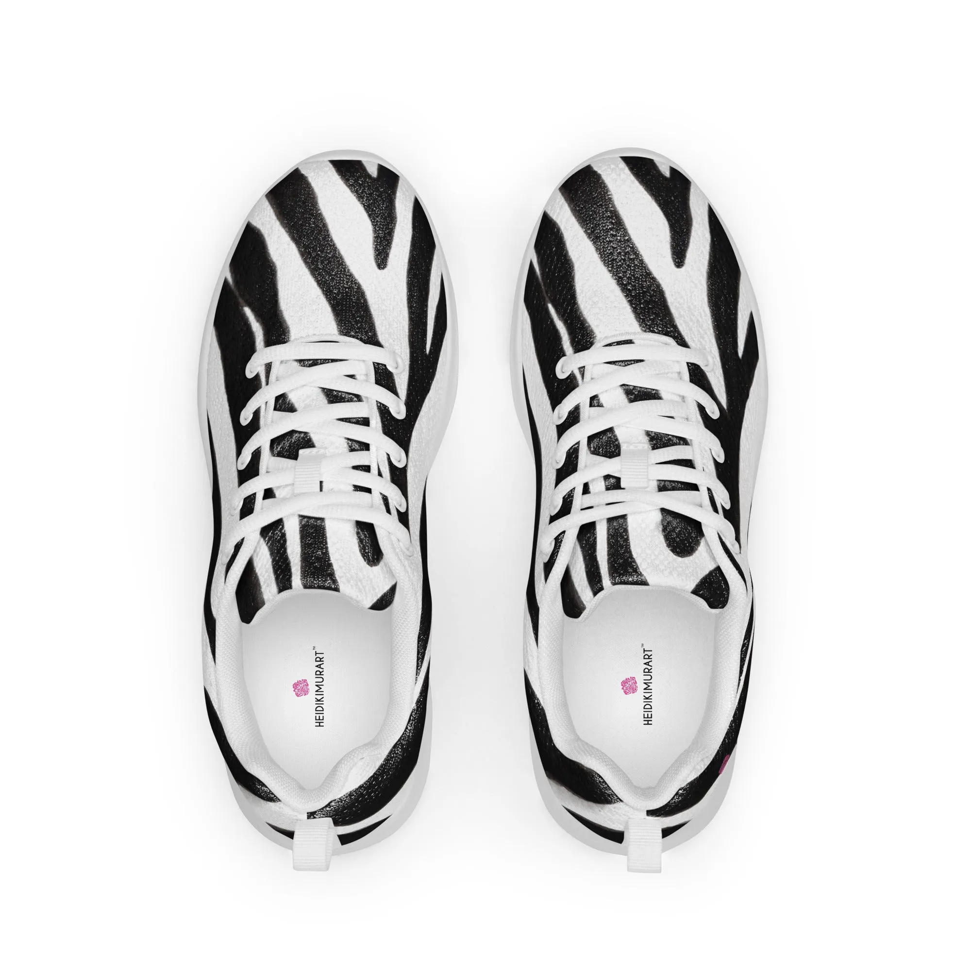 Zebra Striped Men's Sneakers, Zebra Striped Animal Print Modern Breathable Lightweight Men’s Athletic Shoes (US Size: 5-13)